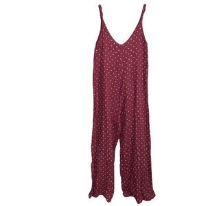 Martina Innocenti Polka Dot Wide Leg Jumpsuit Burgundy Pink M Made in Italy